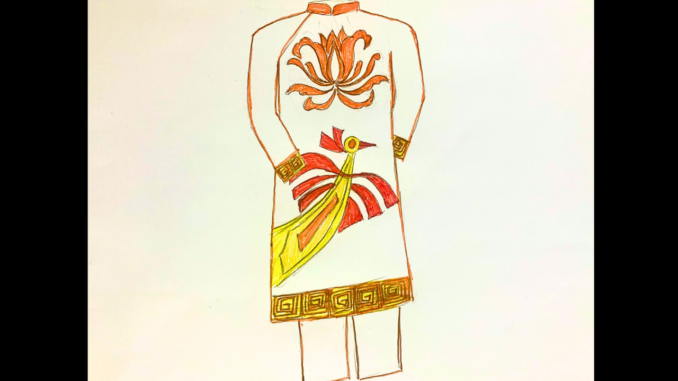 ve-ao-dai-hoa-tiet-dan-toc vẽ áo dài hoạ tiết dân tộc