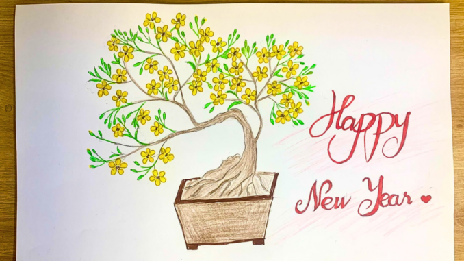 ve-cay-hoa-mai vẽ cây hoa mai